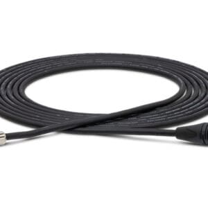 Black audio cable with jack and XLR connectors.