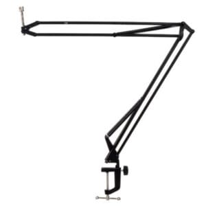 Microphone boom arm with adjustable stand.
