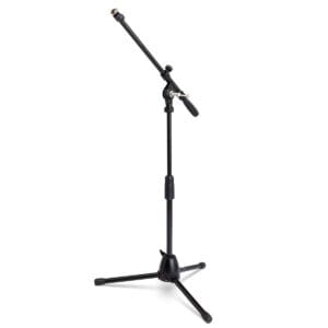 Microphone stand with adjustable boom arm.