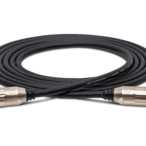 Black XLR audio cable with metal connectors.