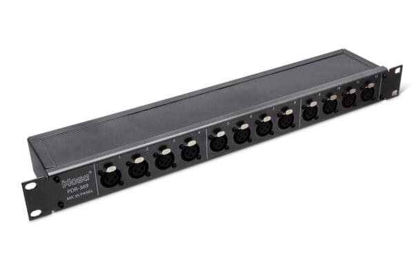 Patch Bay, 12-point, De-normalled, XLR3F to XLR3M