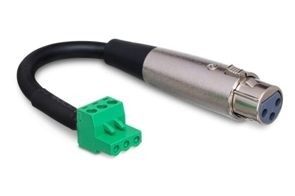 Low-voltage Adapter, XLR3F to PHX3F, 6 in