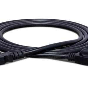 Black power cable with two connectors.