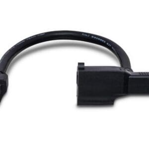 Black power cable with two connectors.