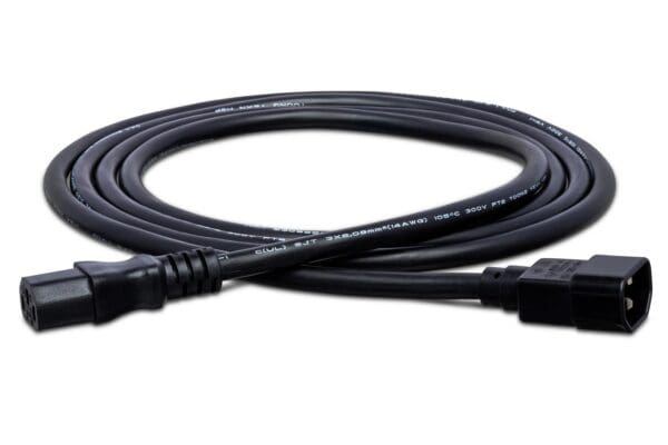 Power Extension Cord, IEC C14 to IEC C13, 8 ft