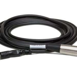 Audio cable with XLR and 1/4 inch connectors.