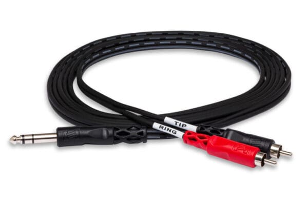 Insert Cable, 1/4 in TRS to Dual RCA, 1 m