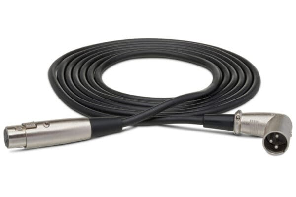 Balanced Interconnect, XLR3F to Right-angle XLR3M, 5 ft