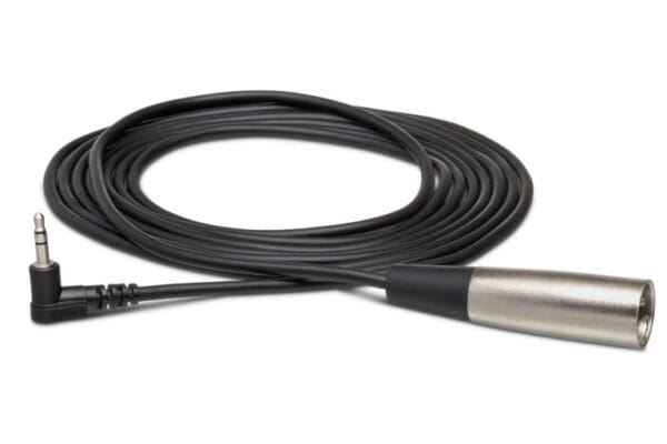 Camcorder Microphone Cable, Right-angle 3.5 mm TRS to XLR3M, 5 ft