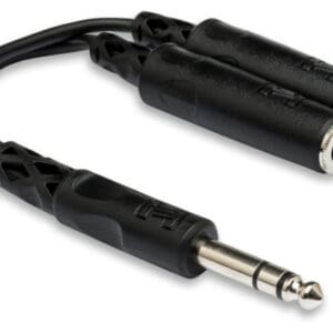 Audio splitter cable with two female jacks.