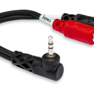Audio cable with RCA and 3.5mm connectors.