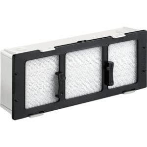 Air purifier filter with black frame.