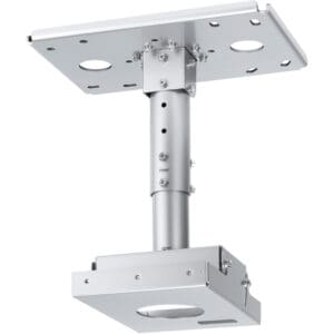 Ceiling projector mount with adjustable bracket.