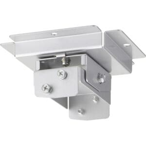 Metal bracket with screws for mounting.