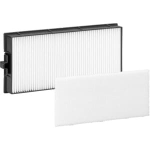 Rectangular air filter with white insert.