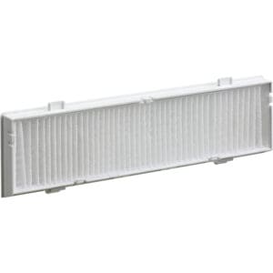 Rectangular white air filter with pleats.