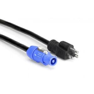 Power Cord, Neutrik PowerCON to Hosa NEMA 5-15P, 10 ft